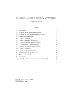 Monopoli Magnetici in Fisica Quantistica