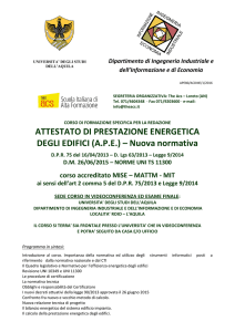 ATTESTATO DI PRESTAZIONE ENERGETICA DEGLI EDIFICI (APE)