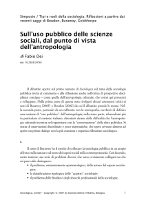 Sull`uso pubblico delle scienze sociali, dal punto di vista dell