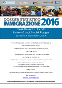 Università degli Studi di Perugia Dipartimento di Scienze Politiche