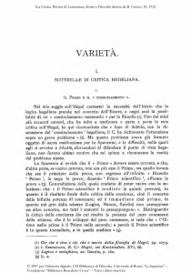 KOTEREI,I,E DI CRITICA NEGELIANA. Nel niio saggio suIt`Hegel