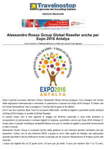Alessandro Rosso Group Global Reseller anche per Expo 2016