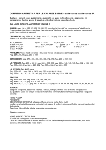 COMPITI DI ARITMETICA PER LE VACANZE ESTIVE
