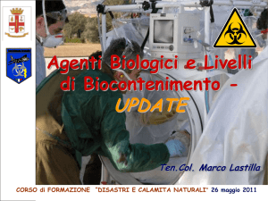 Agenti Biologici e livelli di Biocontenimento UPDATE