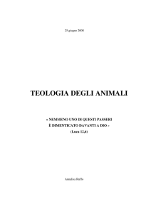 Teologia degli animali - Associazione Cattolici Vegetariani