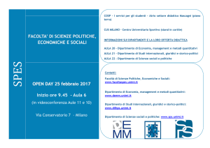 FACOLTA` DI SCIENZE POLITICHE, ECONOMICHE - Cosp