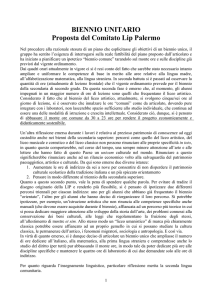 BIENNIO UNITARIO Proposta del Comitato Lip Palermo