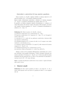 Autovalori e autovettori di una matrice quadrata 1