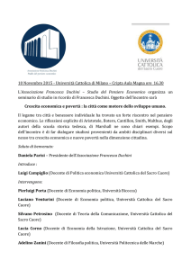 10 Novembre 2015 - Università Cattolica di Milano – Cripta Aula
