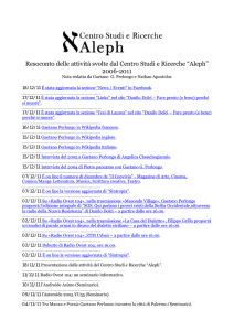 Resoconto delle attività svolte dal Centro Studi e Ricerche “Aleph