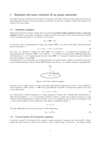 1 Dinamica del moto rotatorio di un punto