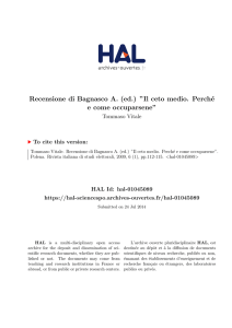 Recensione di Bagnasco A. (ed.) ``Il ceto medio. Perché e - Hal-SHS