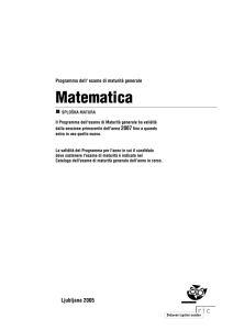 Matematica-Programma Esame di Maturita` generale