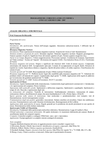 PROGRAMMI DEL CORSO DI LAUREA IN CHIMICA ANNO