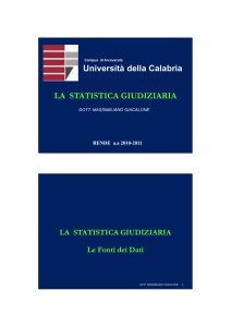 STATISTICA GIUDIZIARIA 2 - Dipartimento di Scienze Politiche