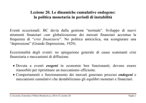 Lezione 20. Le dinamiche cumulative endogene