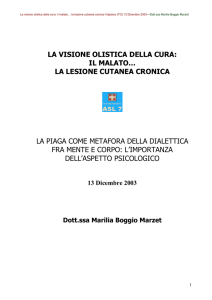 La piaga come metafora della dialettica fra mente e