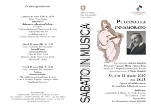 sabato 13 marzo PULCINELLA INNAMORATO, musiche di Jules