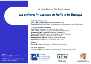 "La cultura in carcere in Italia e in Europa"
