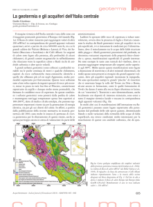 La geotermia e gli acquiferi dell`Italia centrale