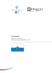 SAN MARINO Rapporto Congiunto Ambasciate/Consolati/ENIT 2013
