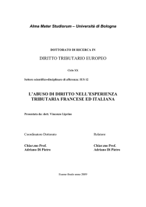 DIRITTO TRIBUTARIO EUROPEO L`ABUSO DI DIRITTO NELL