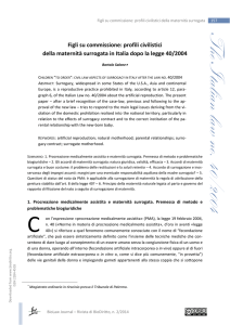 The Italian law no. 40/2004 - Diritto Civile Contemporaneo