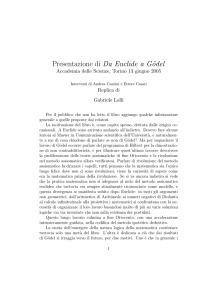 Presentazione di Da Euclide a Gödel