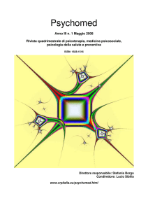 L`intervento psicosociale - Centro per la Ricerca in Psicoterapia