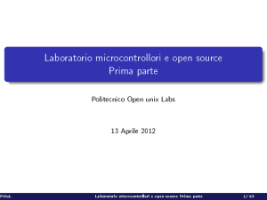 Laboratorio microcontrollori e open source Prima parte