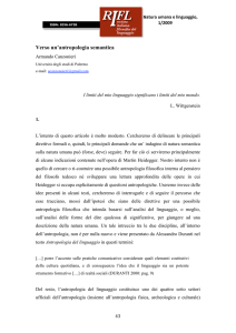 Verso un`antropologia semantica - Rivista Italiana di Filosofia del