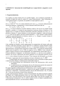 CAPITOLO II- Interazioni dei cristalli liquidi con i campi elettrici e