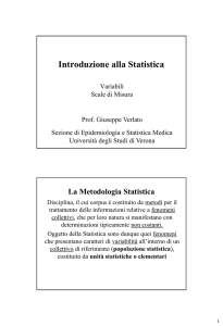 Introduzione alla Statistica - Università degli Studi di Verona