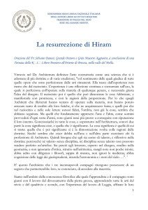 La resurrezione di Hiram - Serenissima Gran Loggia Nazionale