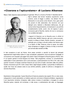 «Cicerone e l`epicureismo» di Luciano Albanese