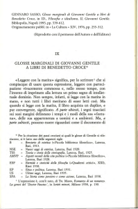 IX GLOSSE MARGINALI DI GIOVANNI GENTILE A LIBRI DI