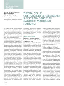 difesa delle coltivazioni di castagno e noce da agenti di cancri e