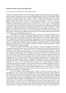 Dedicazione della Cattedrale di Milano 2014 LETTURE: Ap 21,2