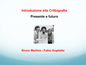 Introduzione alla Crittografia Presente e futuro