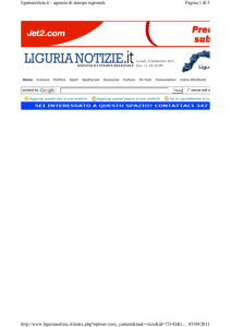 Pagina 1 di 5 ligurianotizie.it - agenzia di stampa regionale 05/09