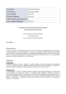 Economia degli intermediari finanziari - EA - Prof.ssa Intonti