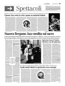 Stasera Bergamo Jazz medita sul sacro