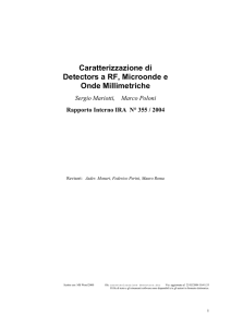 Caratterizzazione di Detectors a RF, Microonde e Onde Millimetriche