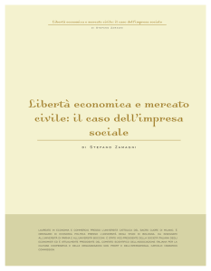 Libertà economica e mercato civile: il caso dell`impresa sociale