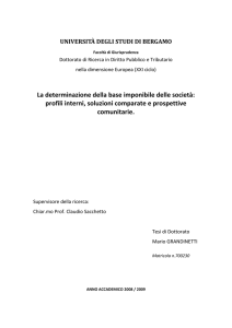 La determinazione della base imponibile delle società