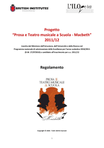 “Prosa e Teatro musicale a Scuola - Macbeth” 2011/12