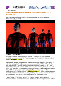 Futurismo per la Nuova Umanita`, di Roberto Guerra (e... i Kraftwerk!)