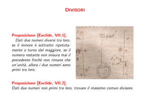 DIVISORI Proposizione [Euclide, VII.1].