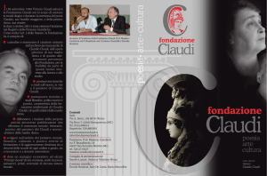 Il 28 settembre 1999 Vittorio Claudi istituiva la Fondazione Claudi
