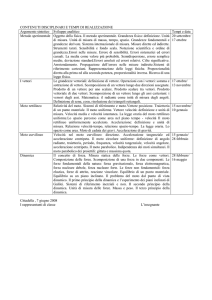 CONTENUTI DISCIPLINARI E TEMPI DI REALIZZAZIONE